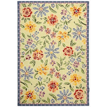 Safavieh 6 ft. x 9 ft. Medium Rectangle- Country and Floral Chelsea Ivory Hand Hooked Rug HK214A-6